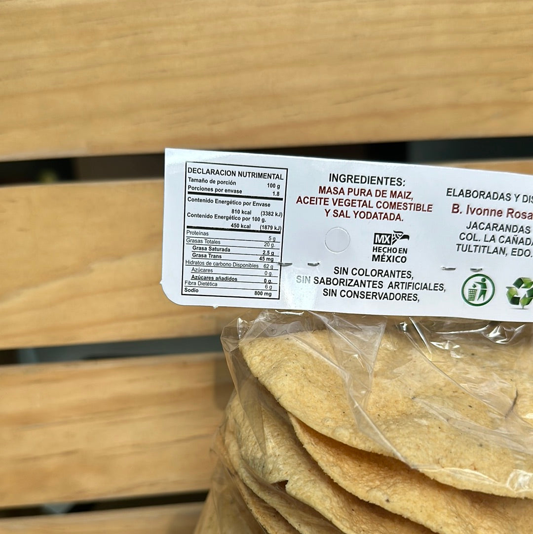 TOSTADA HORNEADA ARTESANAL DE MAIZ 180 G TRADI RICAS