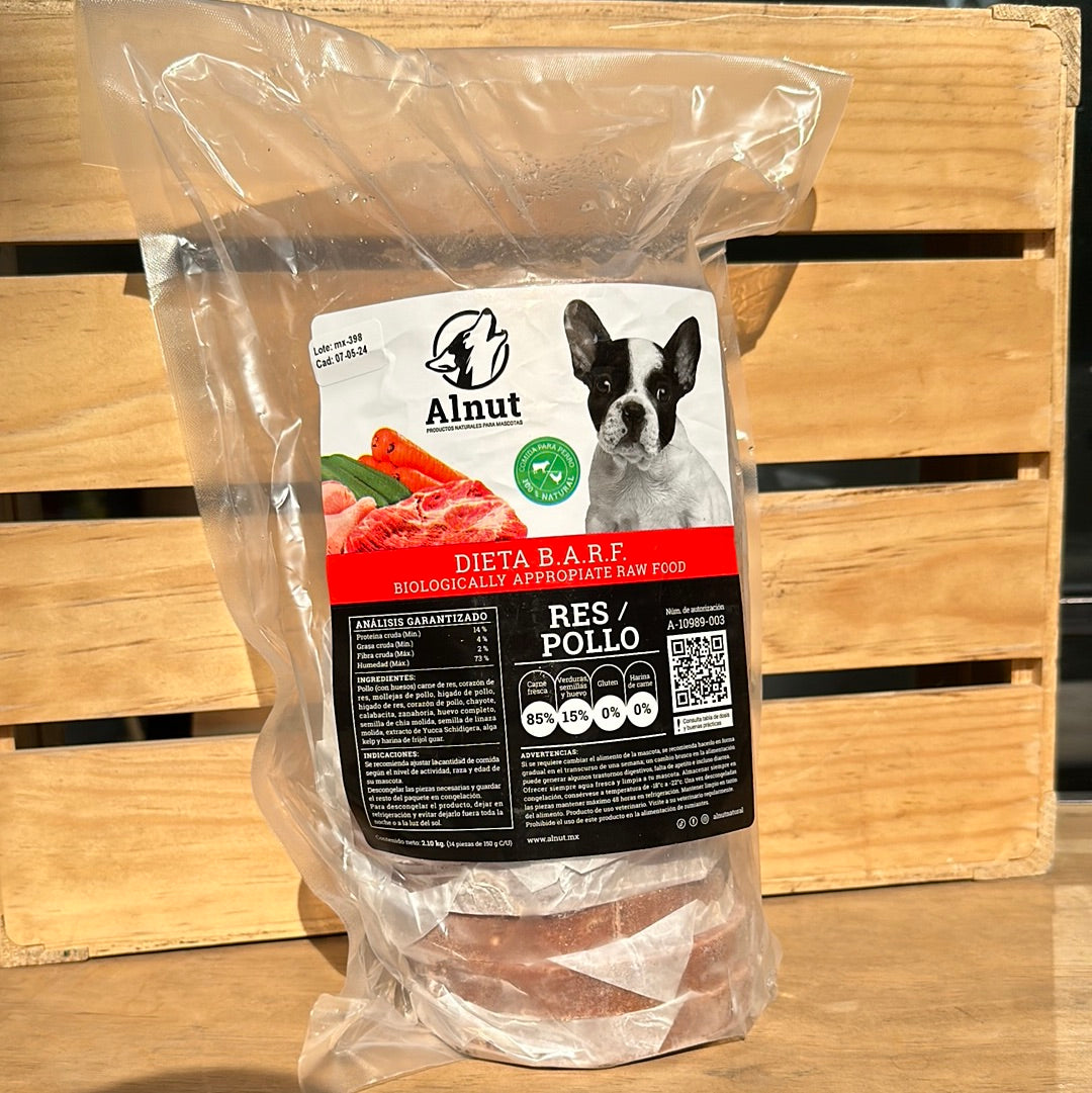 MIX DE HAMBURGUESAS BARF 2.1 KG 14 HAMBURGUESAS ALNUT