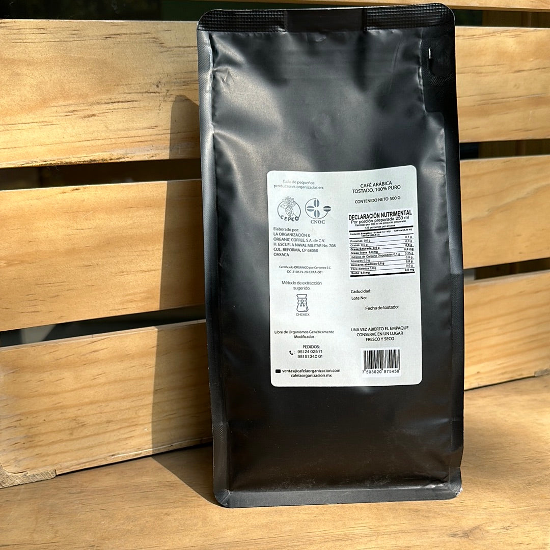 CAFE ORGANICO MOLIDO ESPECIALIDAD MIXTECA ALTA DEL PACIFICO 500 G LA ORGANIZACION