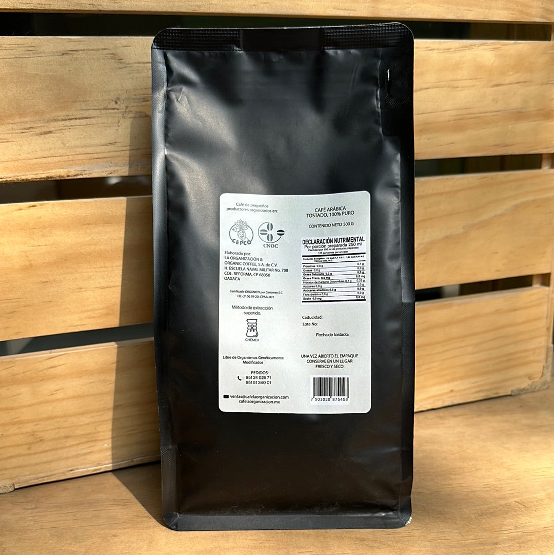 CAFE ORGANICO DE GRANO ESPECIALIDAD MIXTECA ALTA DEL PACIFICO 500 G LA ORGANIZACION