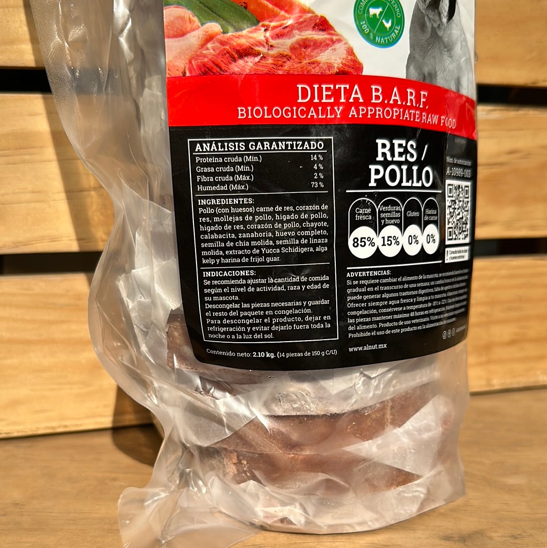 MIX DE HAMBURGUESAS BARF 2.1 KG 14 HAMBURGUESAS ALNUT