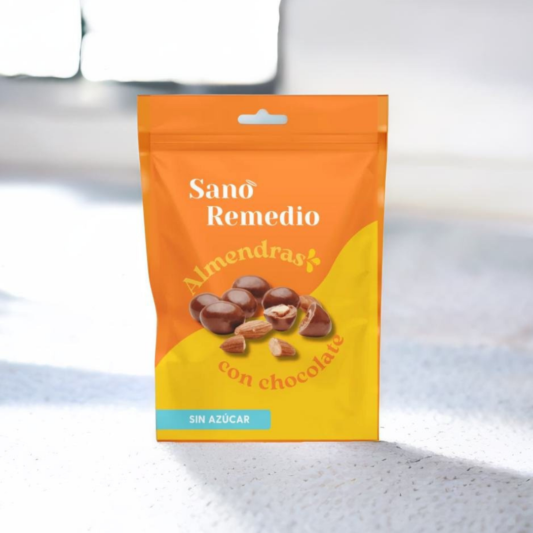 ALMENDRAS CUBIERTAS DE CHOCOLATE SANO REMEDIO