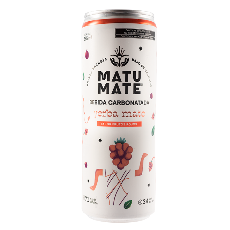 BEBIDA ENERGETIZANTE CON YERBA MATE Y GUARANA FRUTOS ROJOS MATU MATE