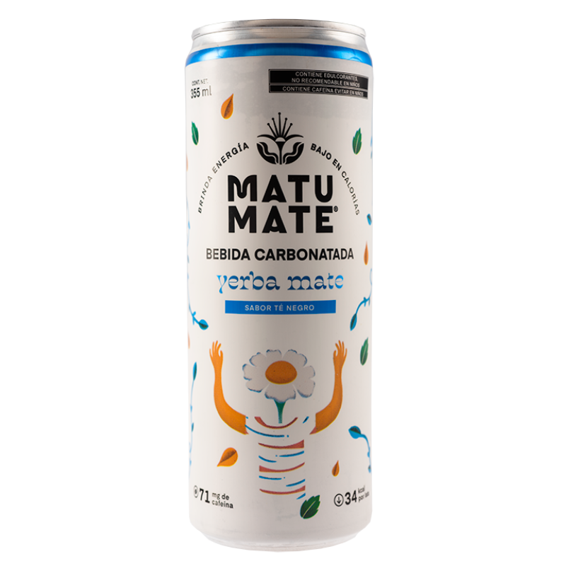 BEBIDA ENERGETIZANTE CON YERBA MATE Y GUARANA TE NEGRO MATU MATE