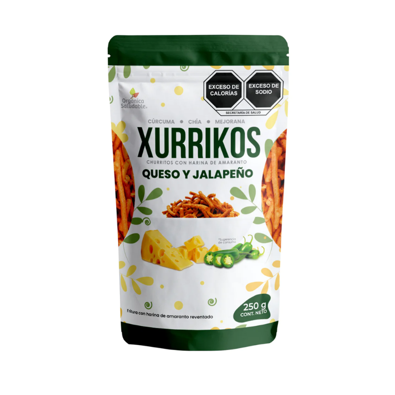 CHURRITO QUESO Y JALAPEÑO ORGANICA SALUDABLE