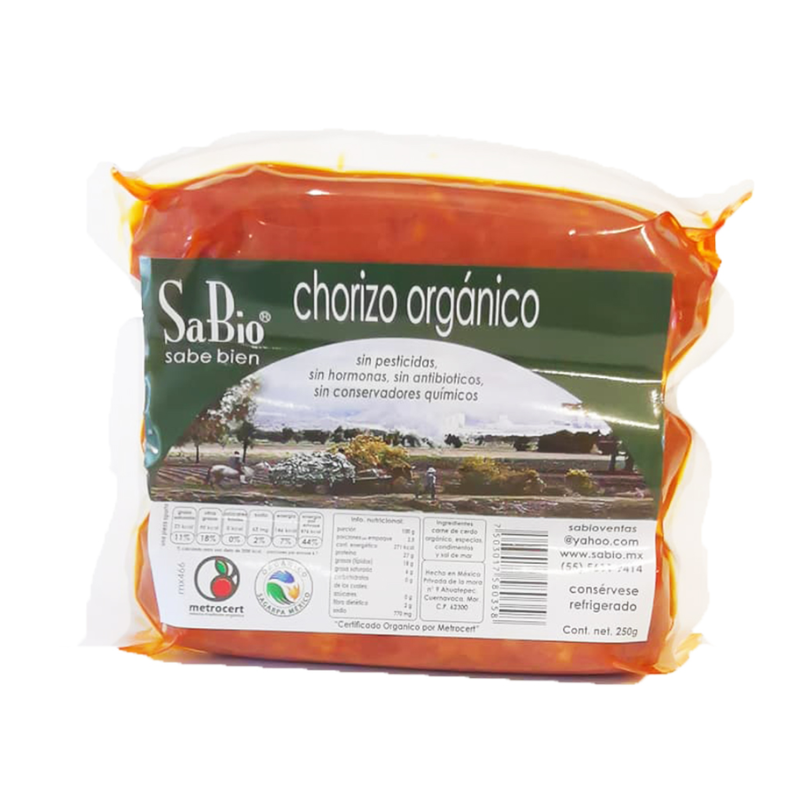 CHORIZO PARA ASAR ORGANICO 250 G SABIO
