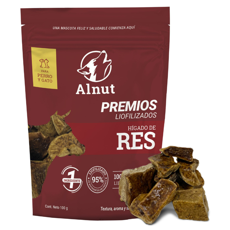 PREMIOS PARA MASCOTA LIOFILIZADOS DE HIGADO DE RES 100 G ALNUT