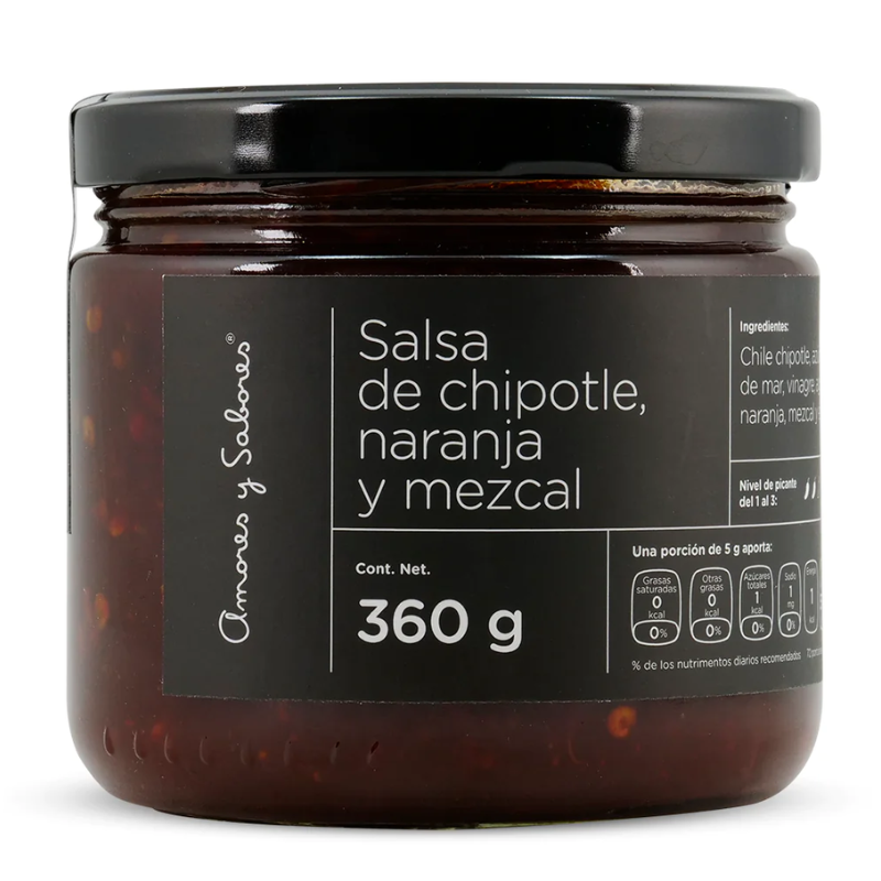 SALSA CHIPOTLE NARANJA Y MEZCAL AMORES Y SABORES