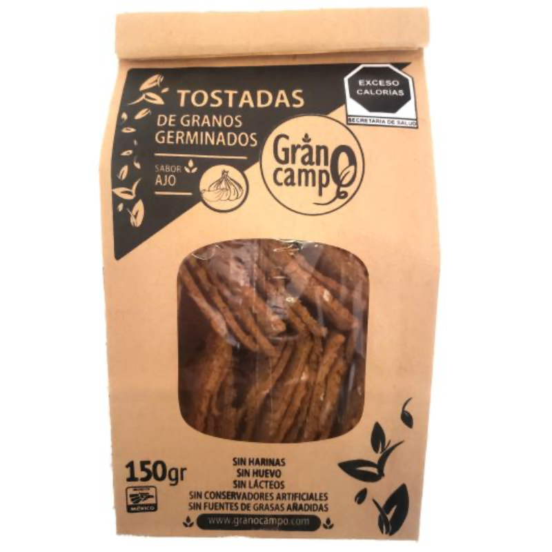 TOSTADA AJO GRANOS GERMINADOS 150 G GRANOCAMPO