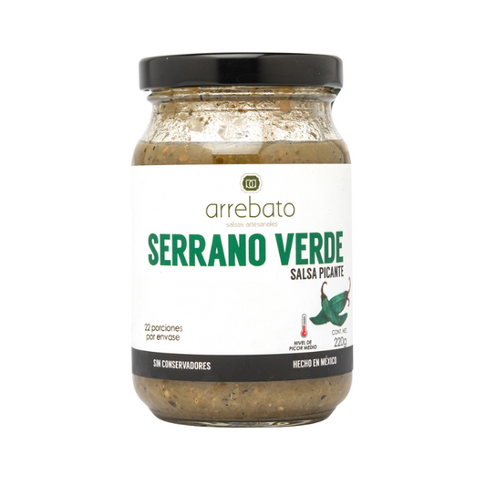 SALSA SERRANO VERDE 220 G ARREBATO