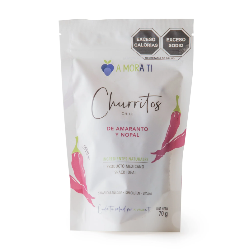CHURRITOS DE AMARANTO CON NOPAL CHILE 70 G A MORA TI