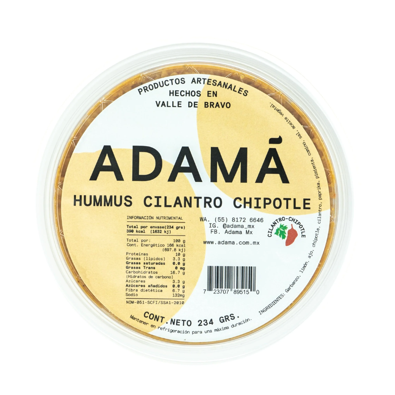 HUMMUS CILANTRO Y CHIPOTLE ADAMA