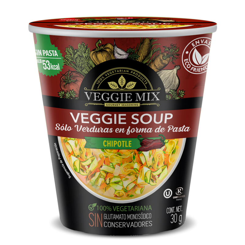 SOPA INSTANTANEA DE VERDURAS SABOR CHIPOTLE 30 G VEGGIE MIX