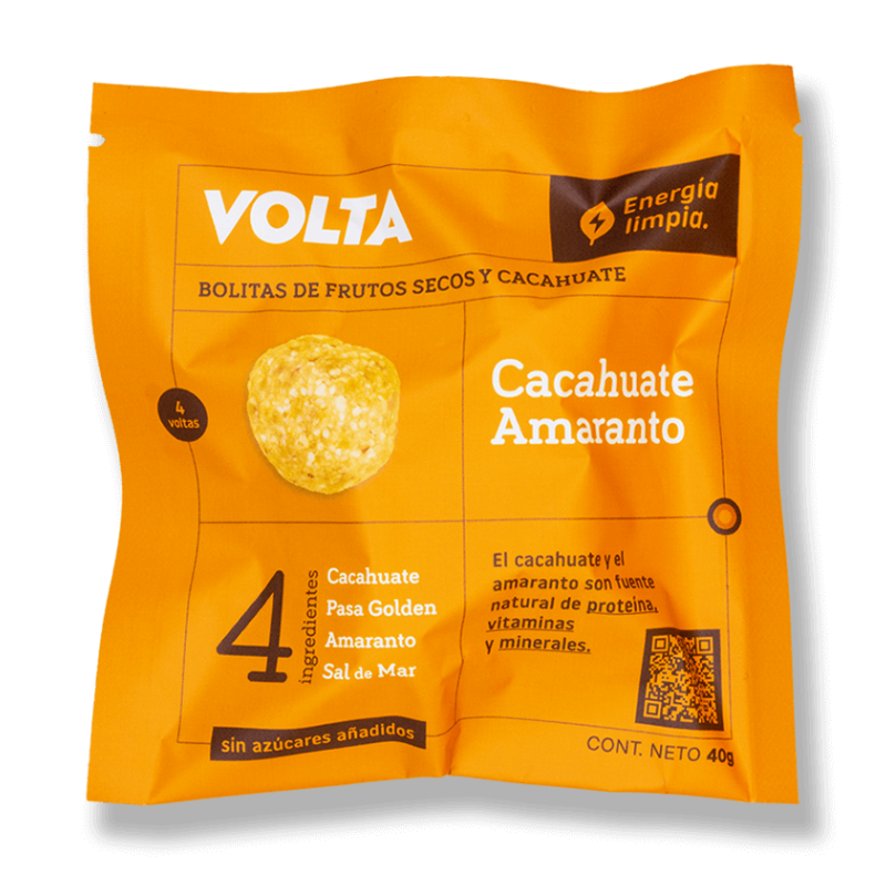 BOLITAS DE ENERGIA CACAHUATE AMARANTO 40 GR VOLTA