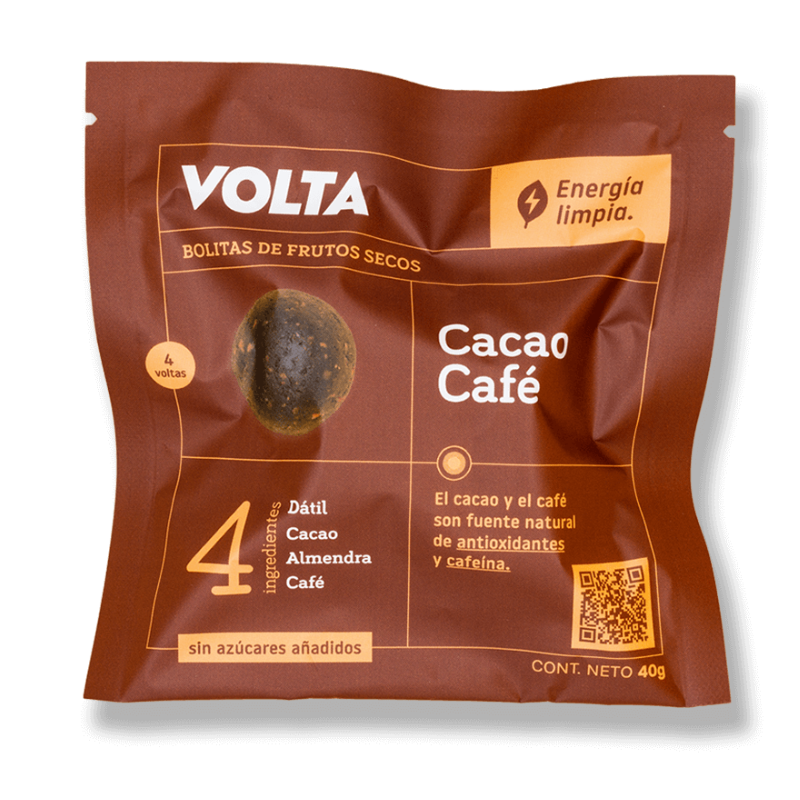 BOLITAS DE ENERGIA CACAO CAFE 40 GR VOLTA
