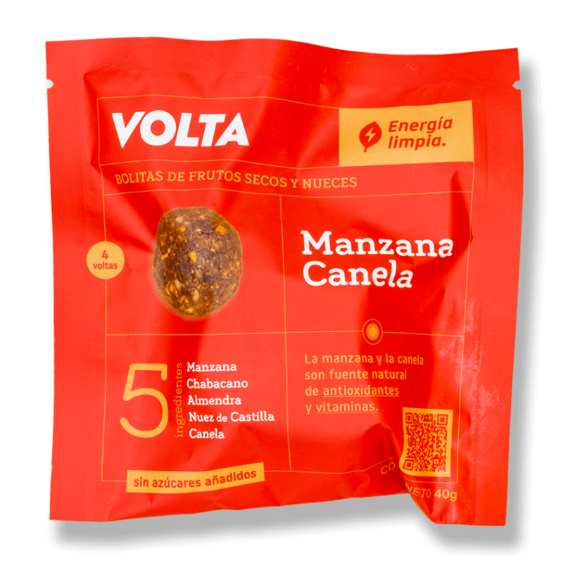 BOLITAS DE ENERGIA MANZANA CANELA 40 GR VOLTA